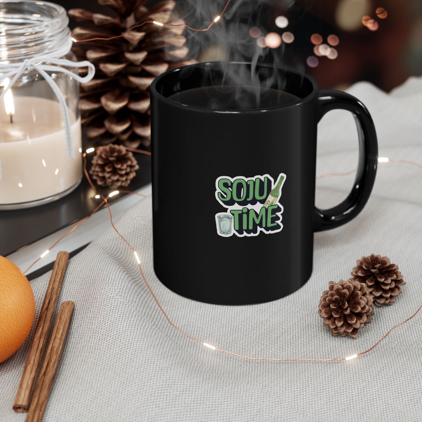 Soju Time Black Mug
