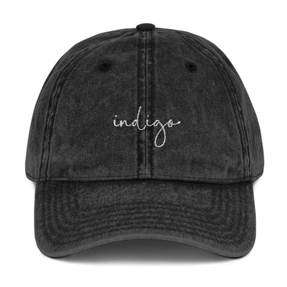 Indigo Vintage Embroidered Cap