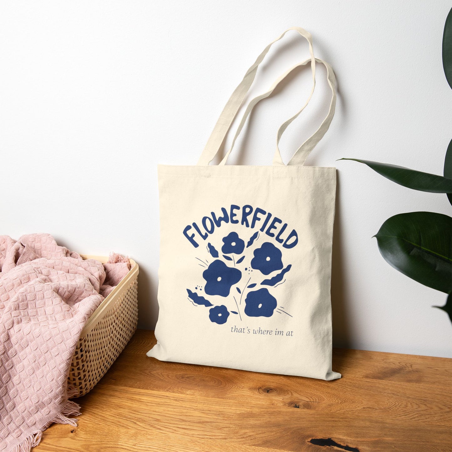 Flower Field Cotton Tote Bag - Eco Friendly