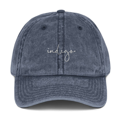 Indigo Vintage Embroidered Cap